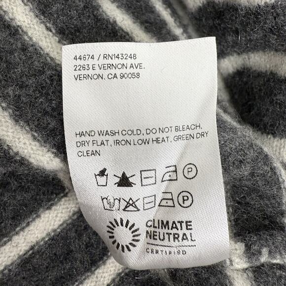 Reformation Cashmere Pullover Sweater Size XS Striped Gray Boxy SLIGHTLY SHRUNK - Picture 10 of 15